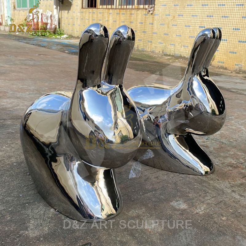 Famous Modern Sculpture Stainless Steel Rabbit Sculpture