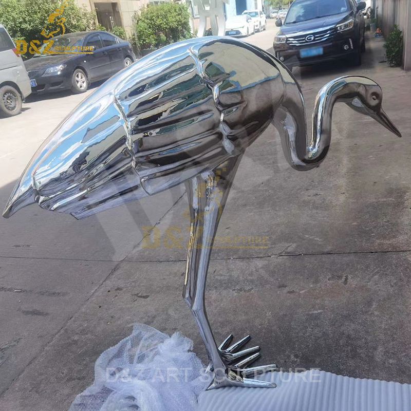 Garden Decoration Stainless Steel Crane Sculpture