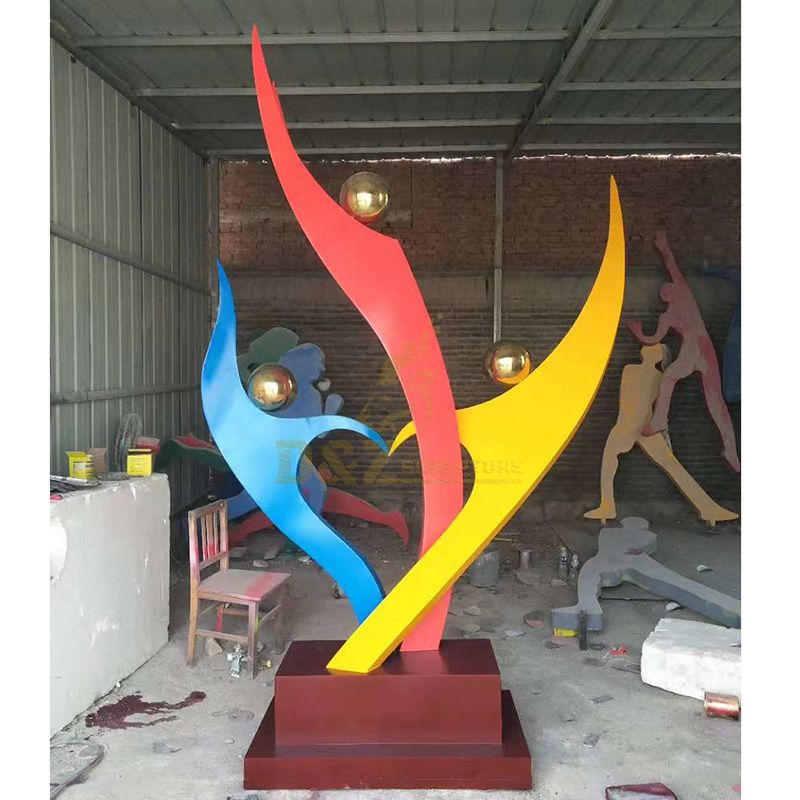 Custom Garden Abstract Colorful Stainless Steel Sculpture