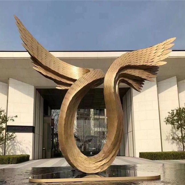 Outdoor Park Art Metal Abstract Angel Wing Sculpture