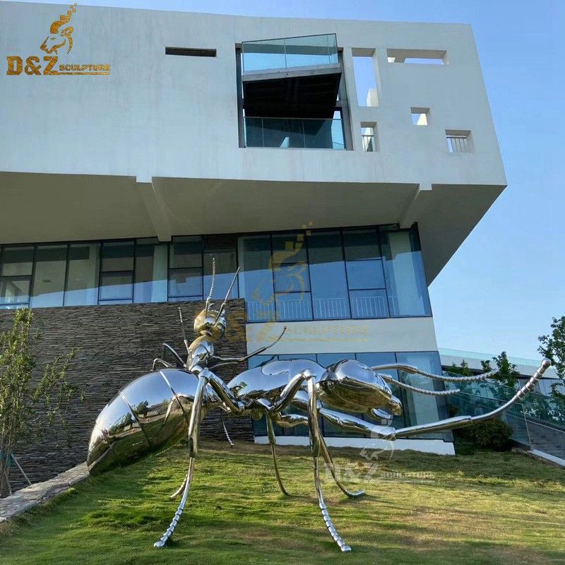 Morden Art Metal  Ant Statue Stainless Steel Mirror Ant Sculpture