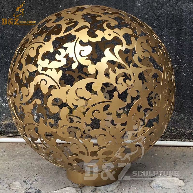 Outdoor Stainless Steel Sphere Hollow Ball Sculpture