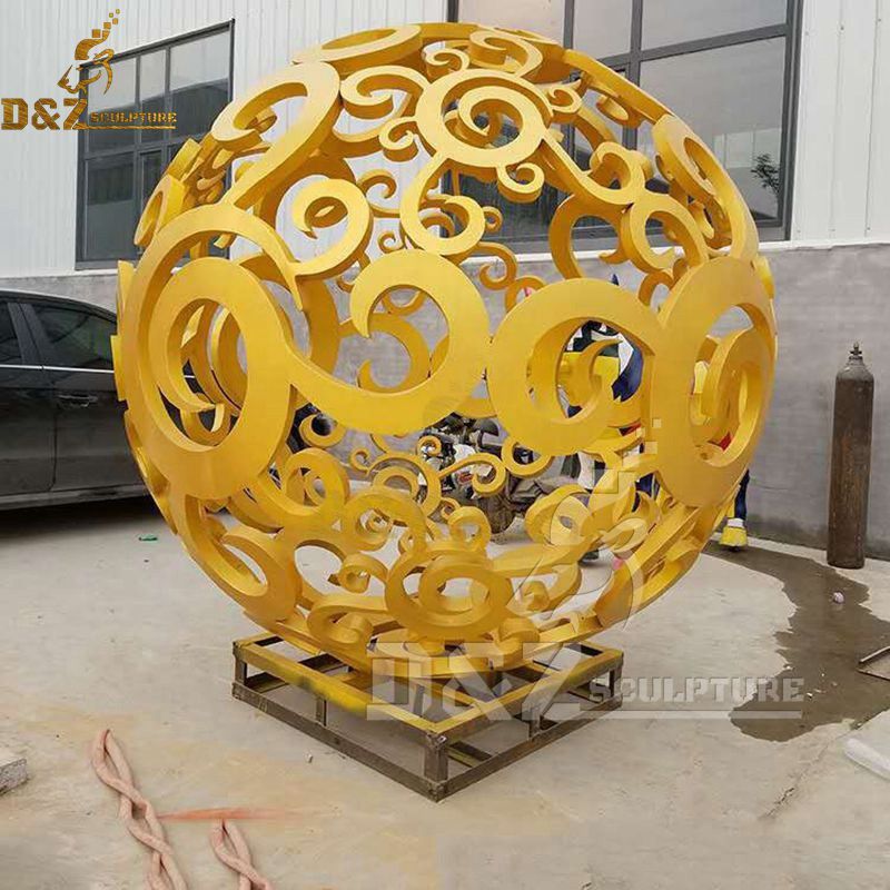 Outdoor Stainless Steel Sphere Hollow Ball Sculpture