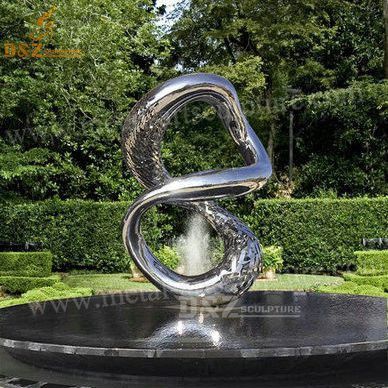 Outdoor stainless steel modern abstract number eight sculpture