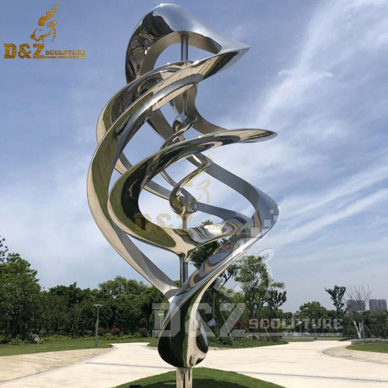 Outdoor metal stainless steel modern abstract wind sculpture