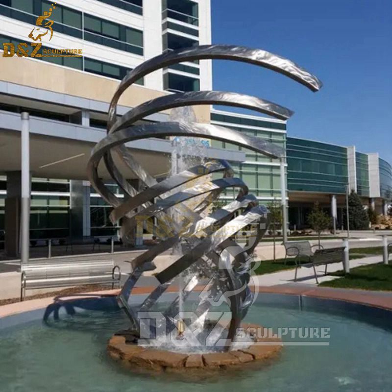 Outdoor metal stainless steel modern abstract wind sculpture