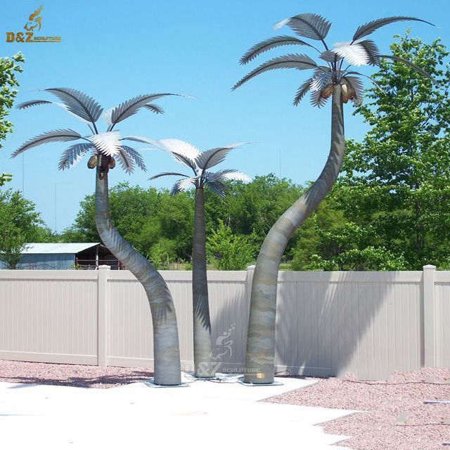 Outdoor Modern Stainless Steel Palm Tree Sculpture for Sale