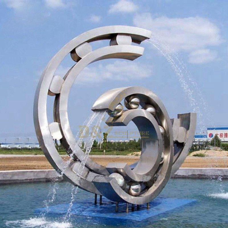 Outdoor Metal Stainless Steel Water Fountains For Garden Decoration