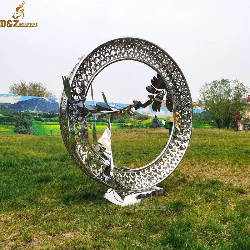 Modern Abstract Circle Stainless Steel Art Sculpture