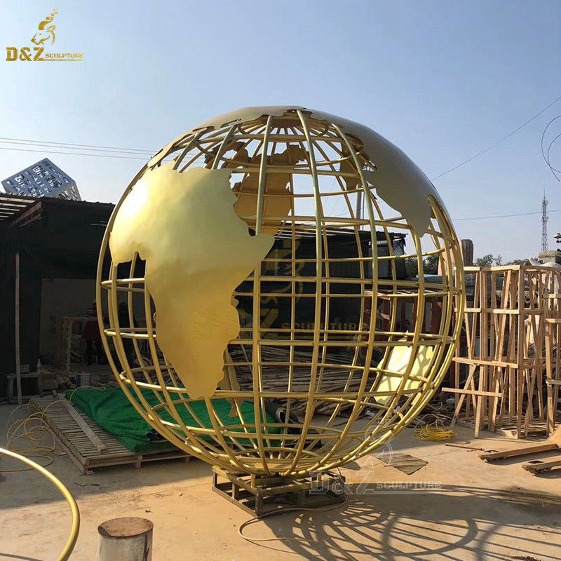 Large Outside Decoration Stainless Steel Globe Sculpture