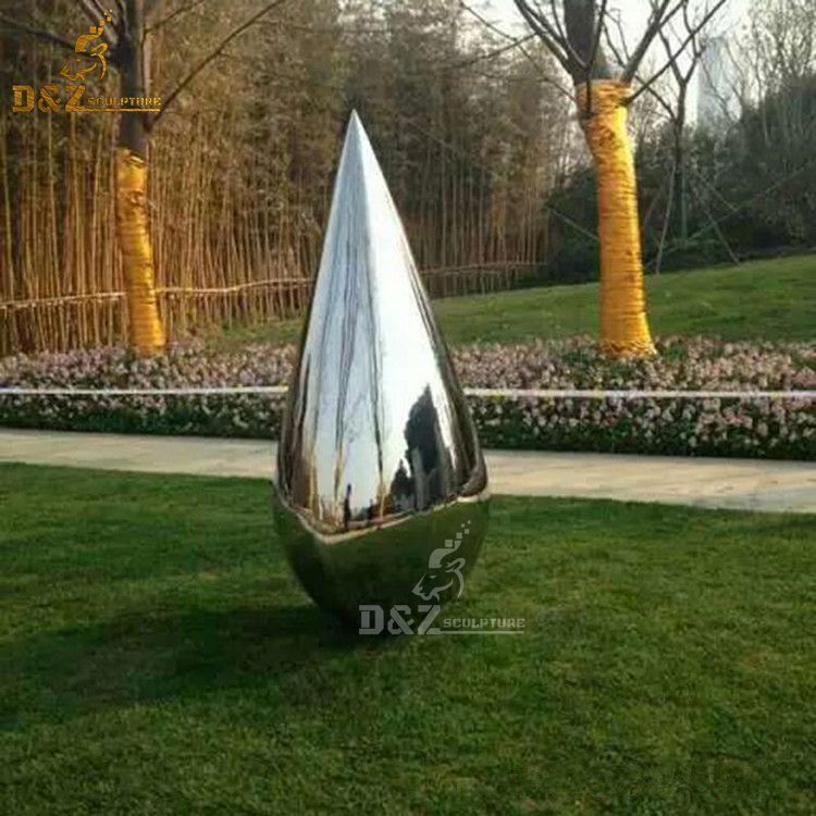 Outdoor Large Modern Water Drop Shape Stainless Steel Sculpture
