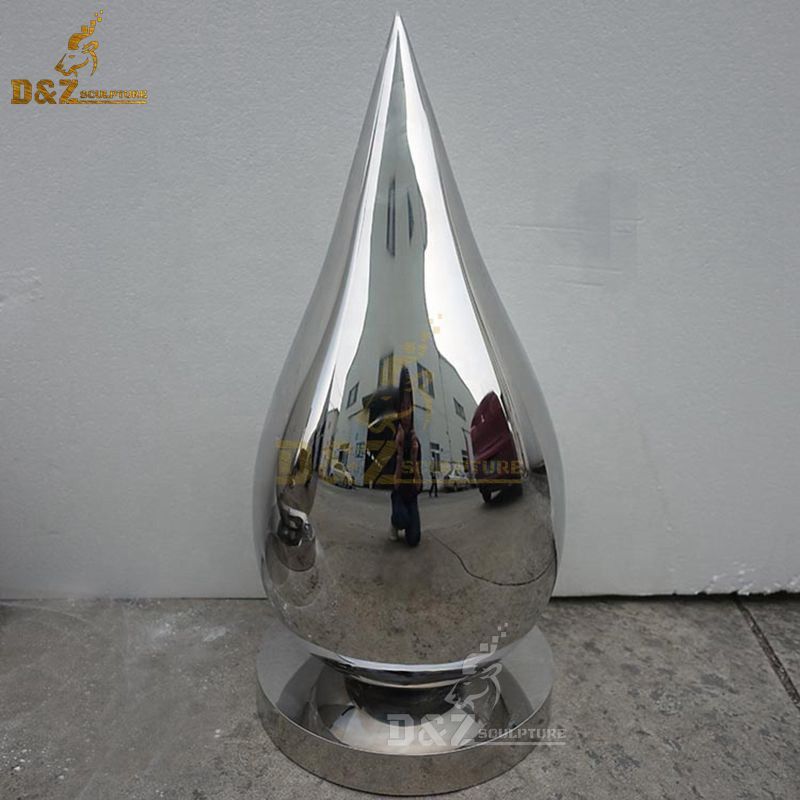 Outdoor Large Modern Water Drop Shape Stainless Steel Sculpture