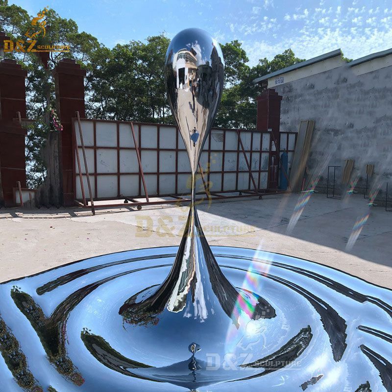 Water Drop Stainless Steel Sculpture For Outdoor Decoration