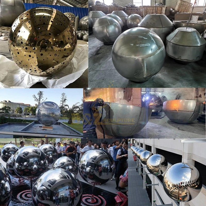 Outdoor decoration garden stainless steel park ball sculpture