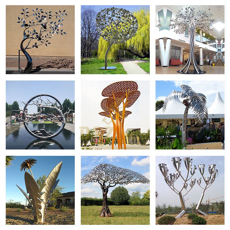 garden metal tree sculptures