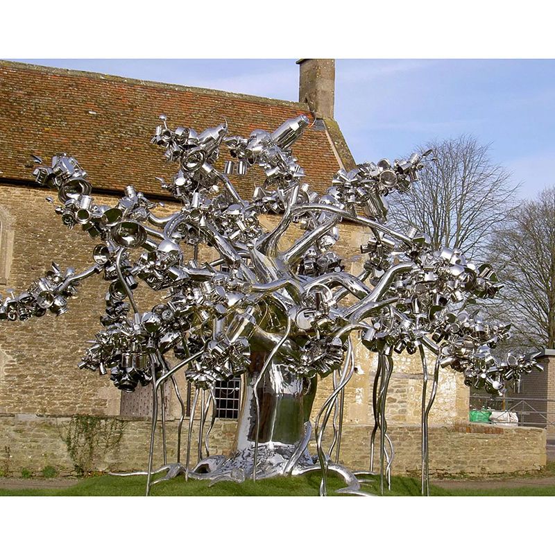 tree sculpture of stainless steel