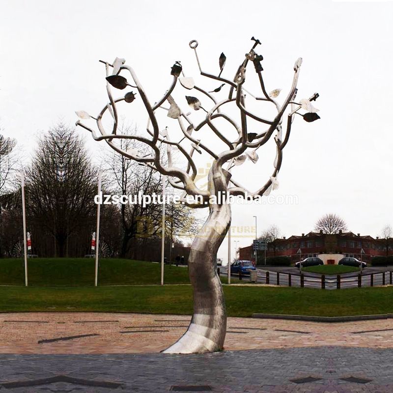 abstract stainless steel tree sculpture