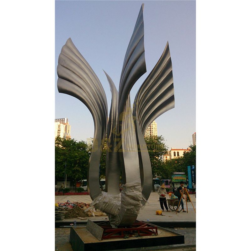 Customized garden outdoor decor stainless steel fish tail sculpture