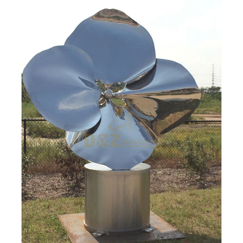 Popular Abstract Stainless Steel Flower Statue Sculpture