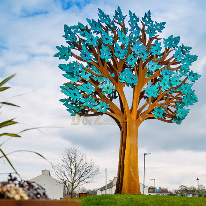 Large Garden Decoration Corten Steel Tree Sculpture