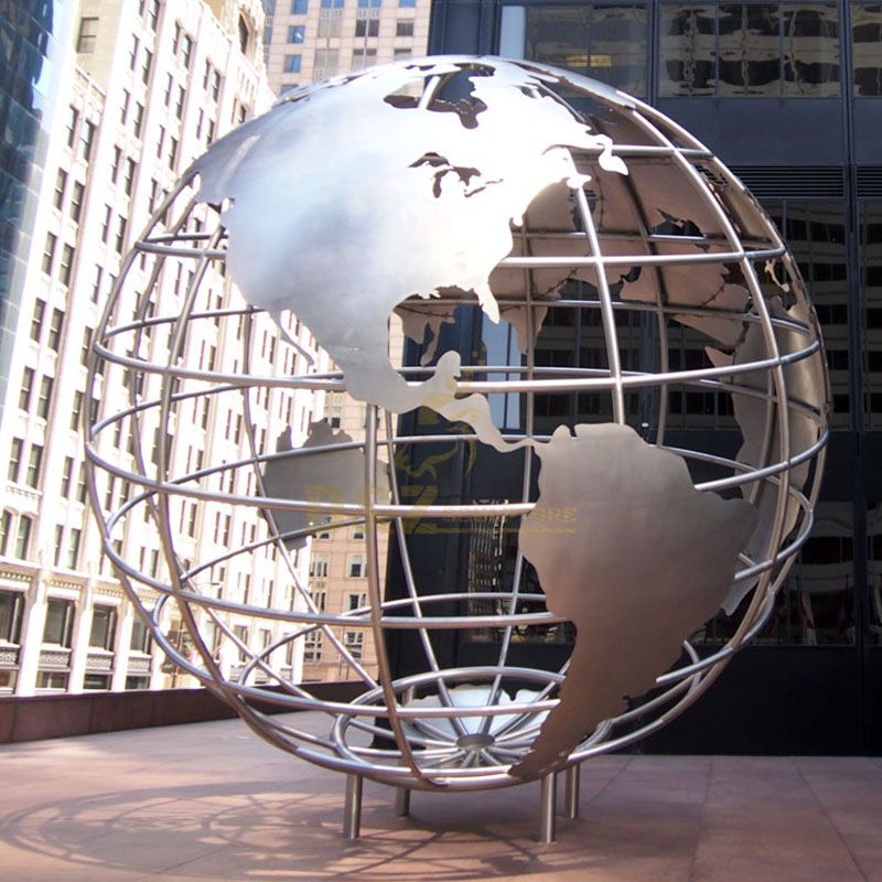 globe outdoor modern metal sculpture