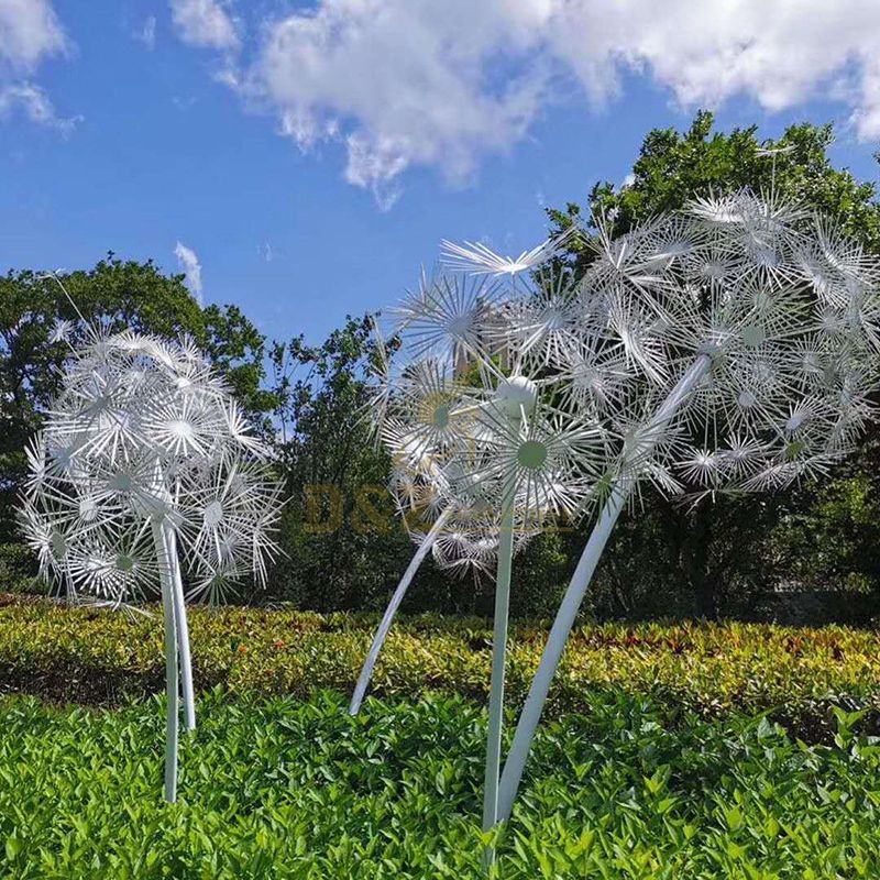 stainless steel dandelion sculpture