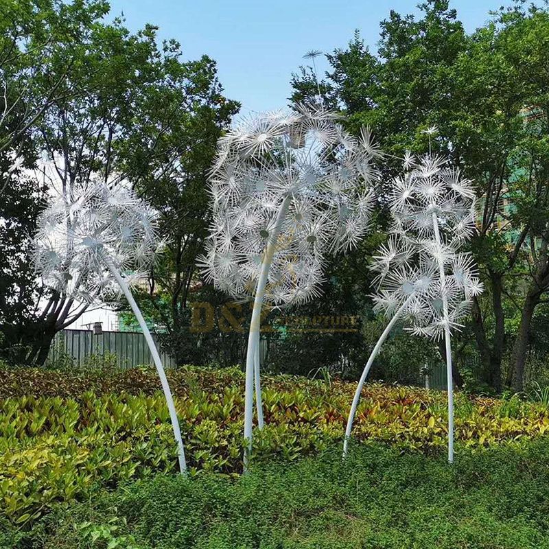 metal dandelion sculpture