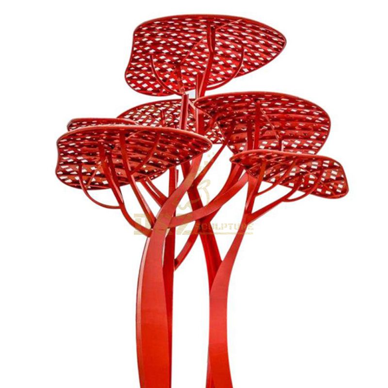 outdoor sculpture of tree red tree sculpture tree of life sculpture