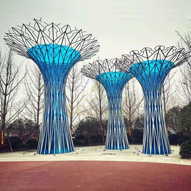 outdoor large sculpture of tree metal wire tree sculpture  willow tree sculpture