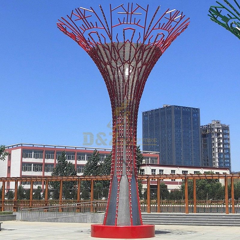 outdoor large abstract art sculpture colorful wire tree sculpture for sale