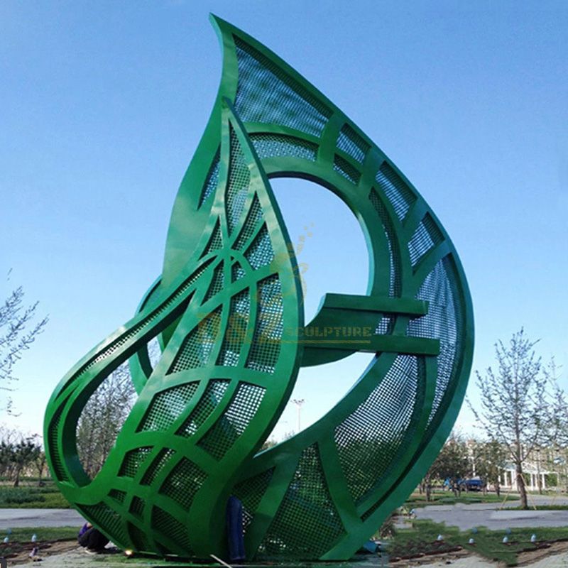 stainless steel leaf sculpture
