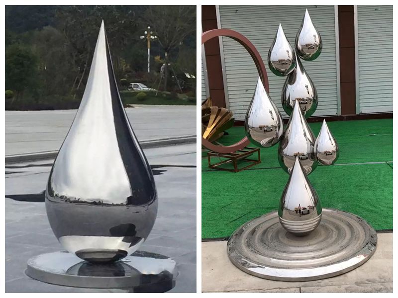 steel drop water sculpture