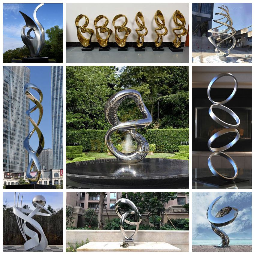 outdoor mirror abstract sculptures