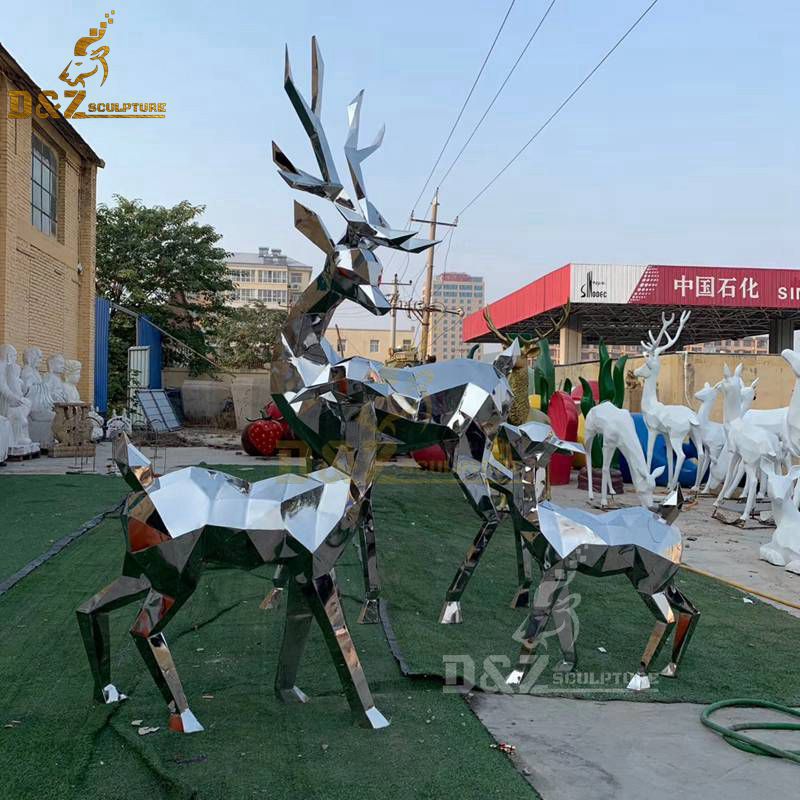 geometric deer sculpture