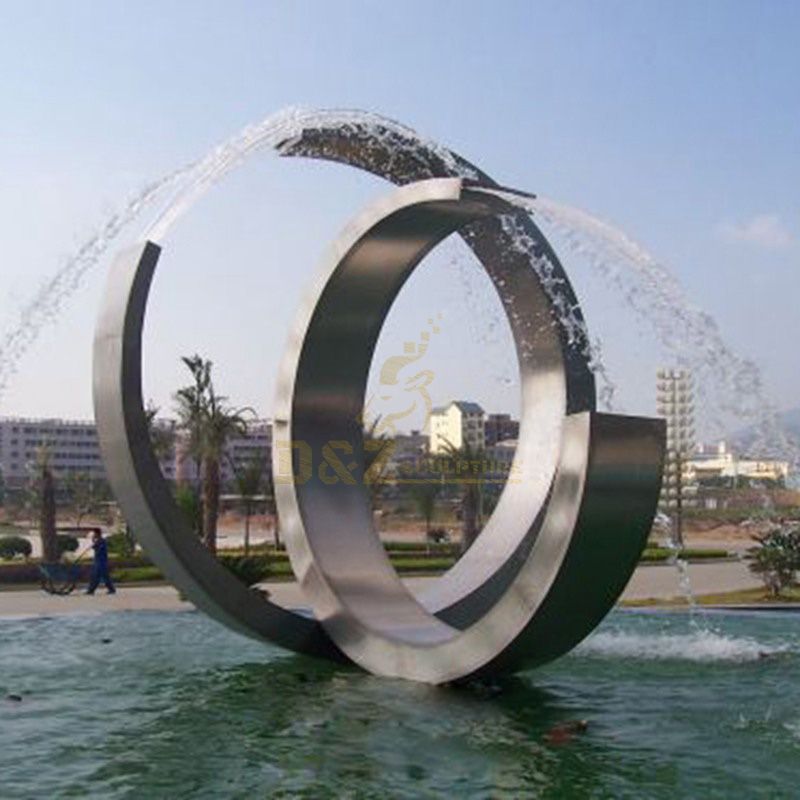 large metal water fountains