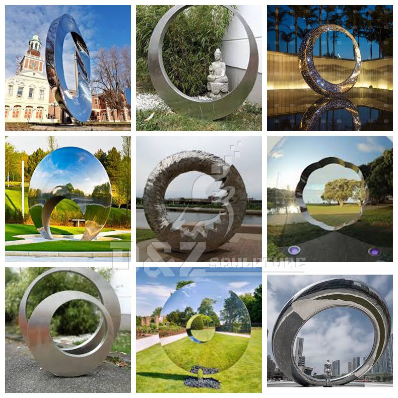 stainless steel circle sculptures