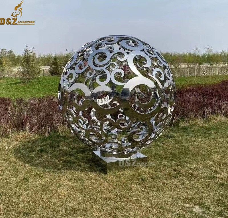outdoor stainless steel ball sculpture