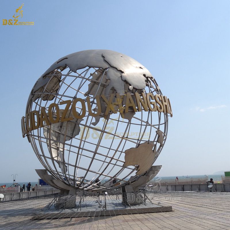 large alphabet globe sculpture