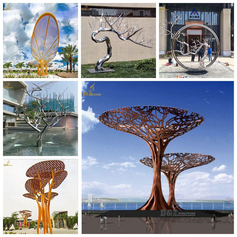  large abstract tree sculptures
