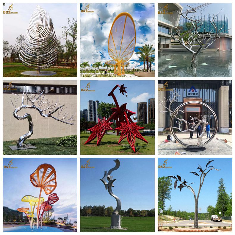 outdoor metal tree sculpture