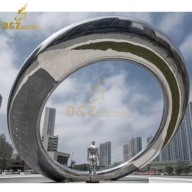 Modern metal ring sculptures