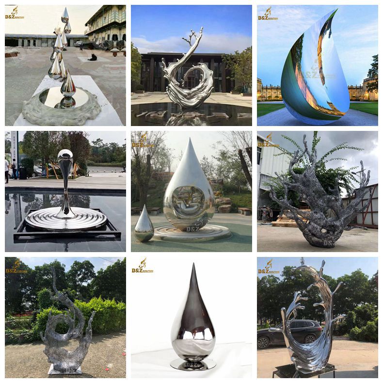 Large water drop sculptures