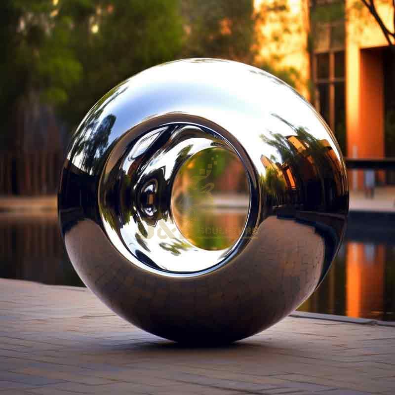 Mirror Polished Stainless Steel Ball Sculpture